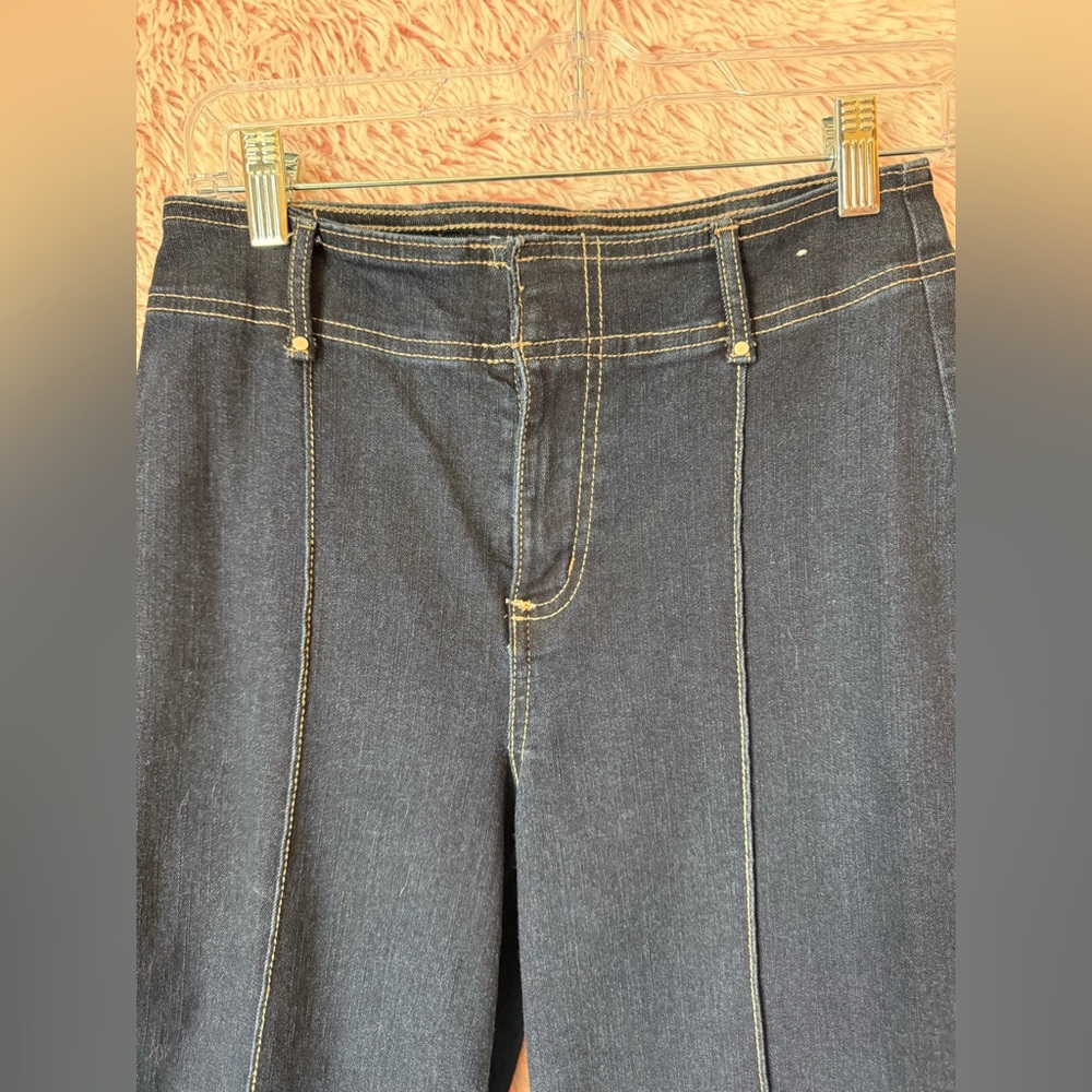 Marc New York High-Rise Dark Blue Jeans with Contrast Stitching